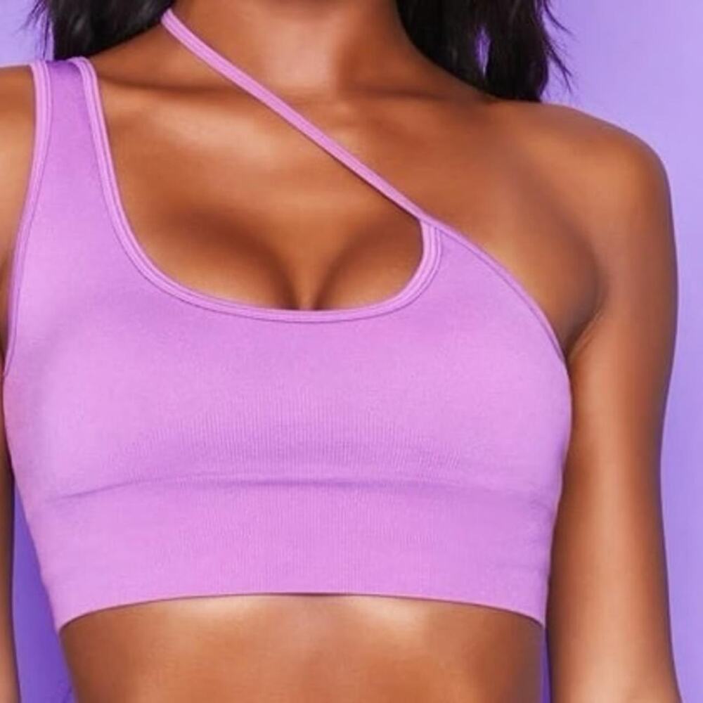 Bo+Tee Evolve Seamless Asymmetric One Shoulder Sports Bra Crop Top Size S